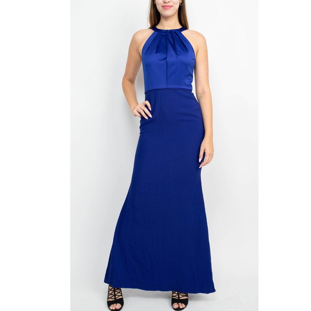 ADRIANNA PAPELL: Halter Trumpet Evening Dress (NWT) - Picture 7 of 8